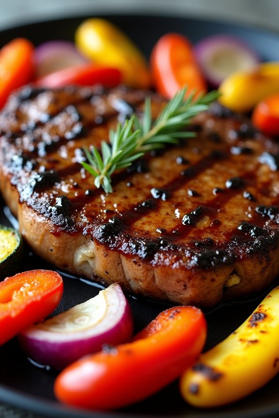 balsamic steak with roasted vegetables