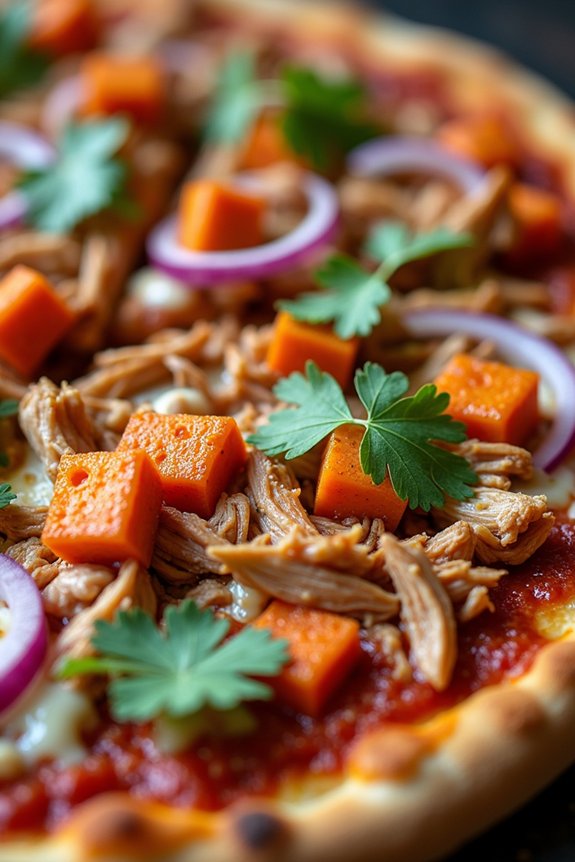 bbq chicken sweet potato pizza