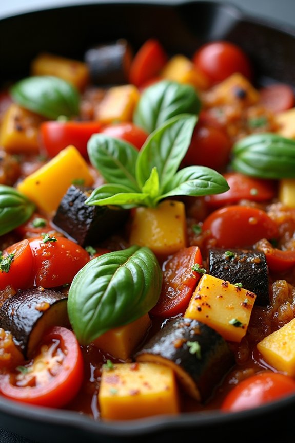 cast iron vegetable stew