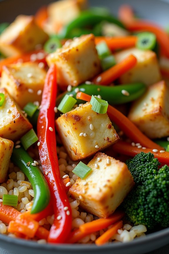 cauliflower rice tofu stir fry