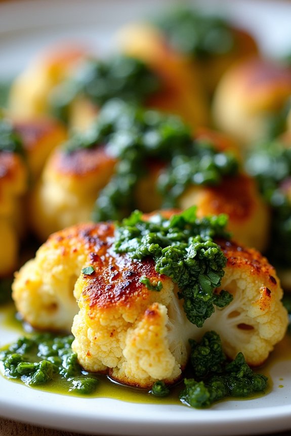 cauliflower steaks with chimichurri