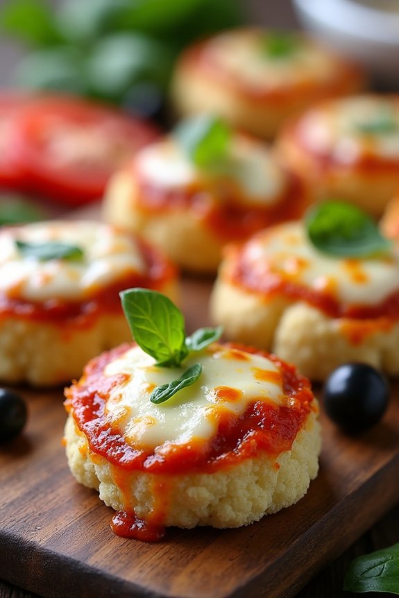 cheesy cauliflower pizza bites