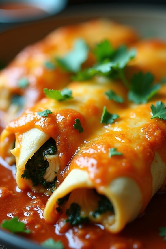 chicken spinach enchiladas recipe