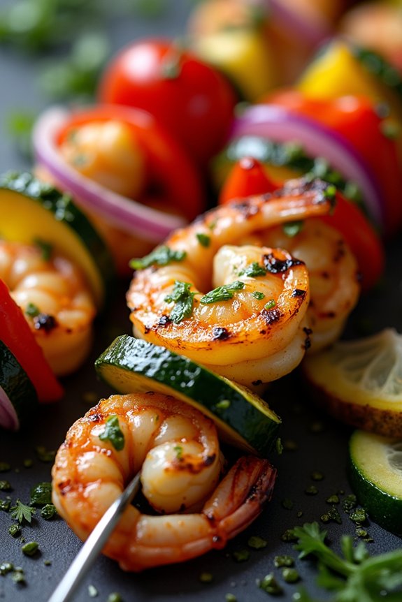 chimichurri shrimp vegetable kebabs
