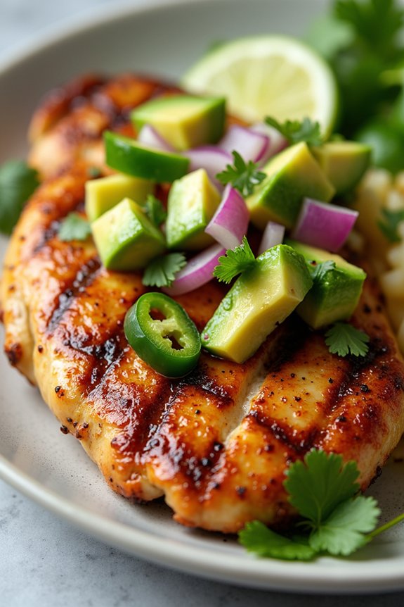 citrus chicken with avocado salsa