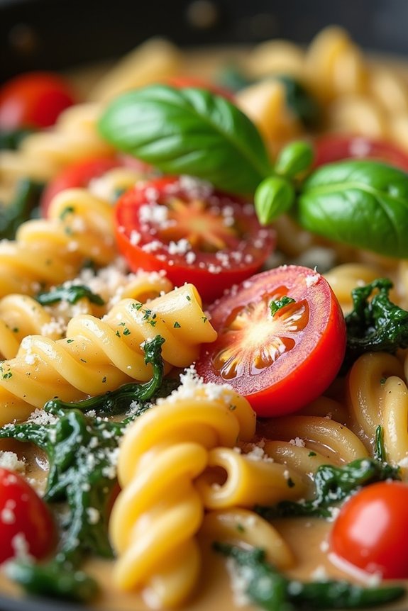 creamy pasta with spinach