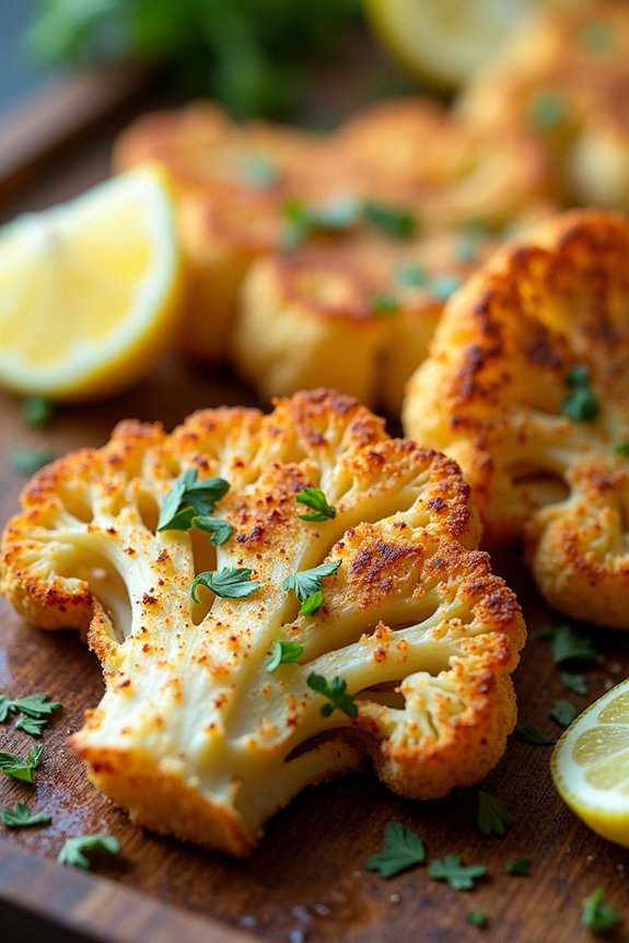 crispy air fried cauliflower steaks