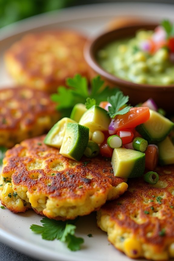 crispy zucchini corn fritters