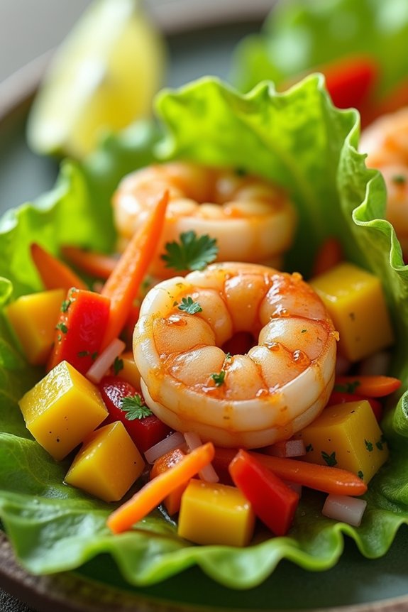 delicious shrimp mango wraps