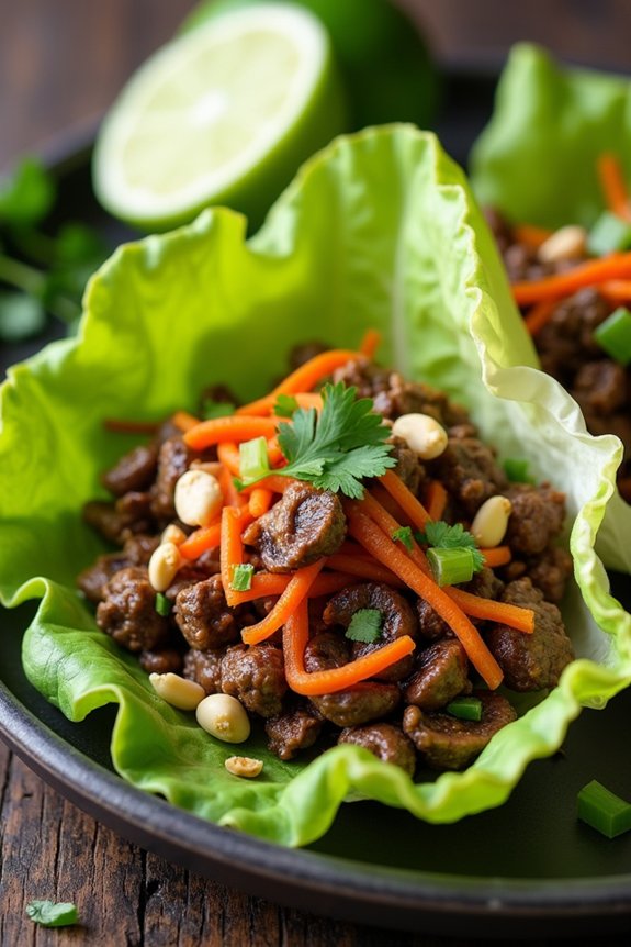 flavorful beef lettuce wraps