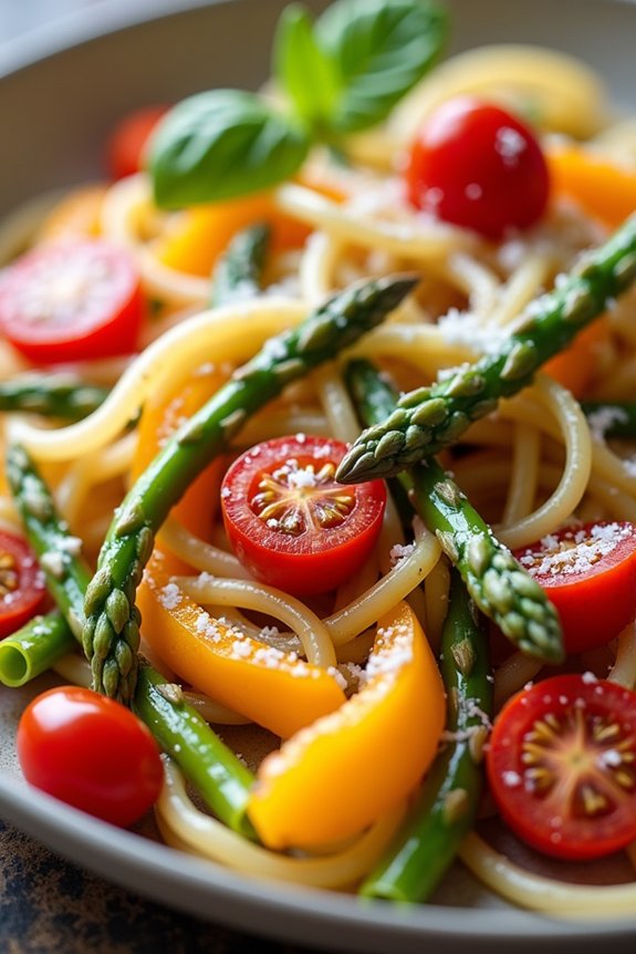 fresh colorful spring pasta