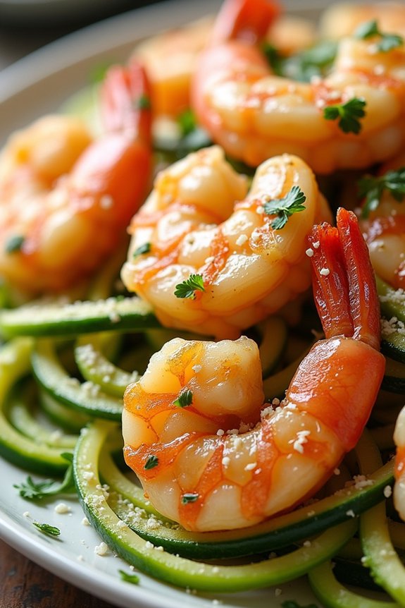 garlic butter shrimp zoodles