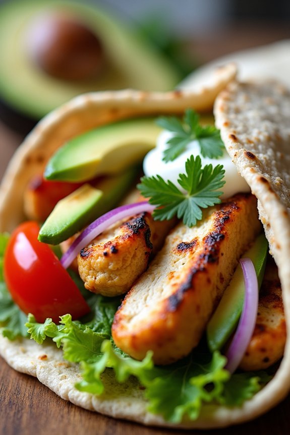 grilled chicken avocado wraps