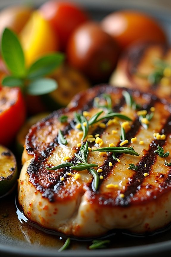 grilled lemon herb pork chops