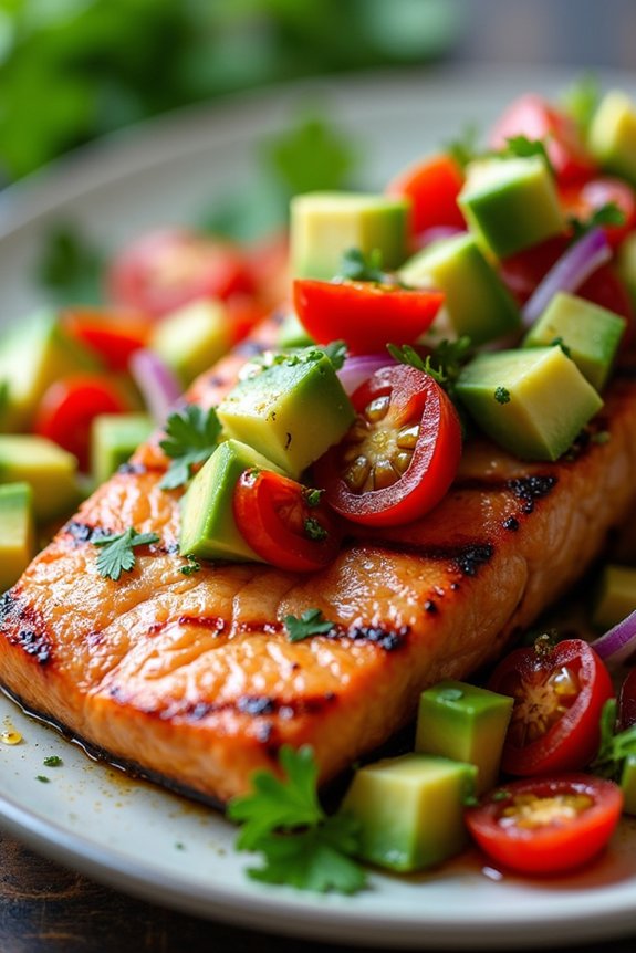 grilled salmon with avocado salsa
