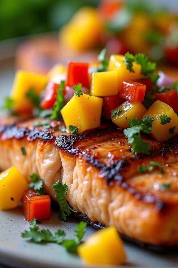 grilled salmon with mango salsa
