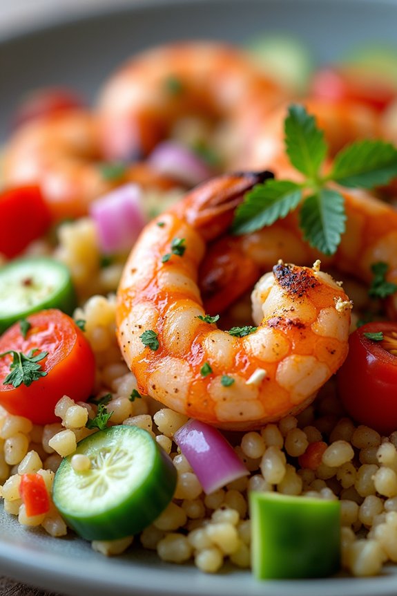 grilled shrimp with couscous salad