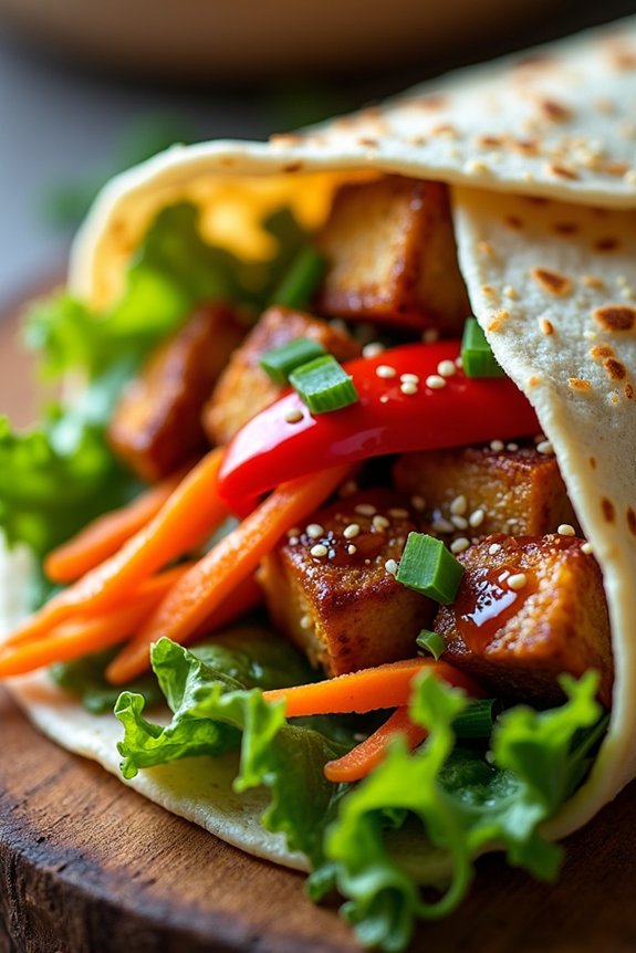 healthy asian tofu wraps