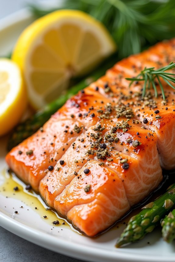 healthy baked salmon dinner
