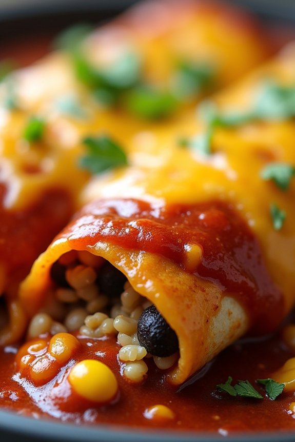 healthy quinoa black bean enchiladas