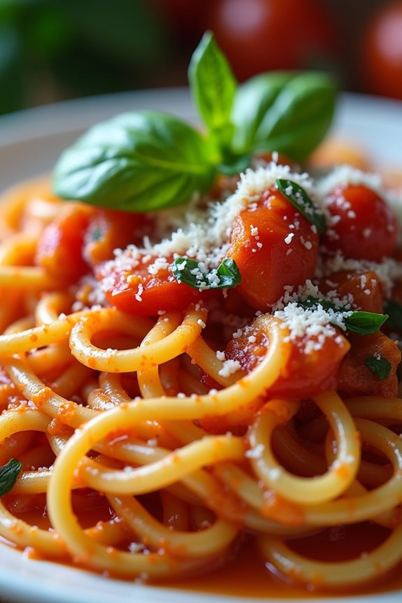healthy spaghetti tomato basil