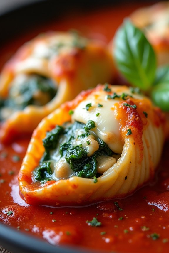 healthy turkey spinach shells