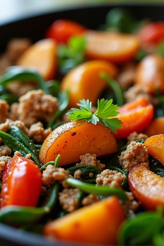 healthy turkey sweet potato skillet