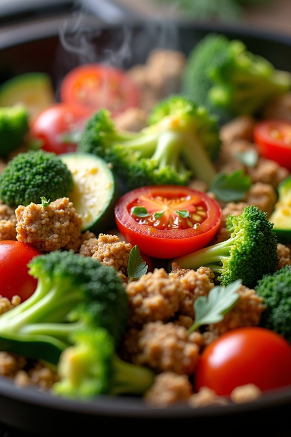 healthy turkey vegetable skillet