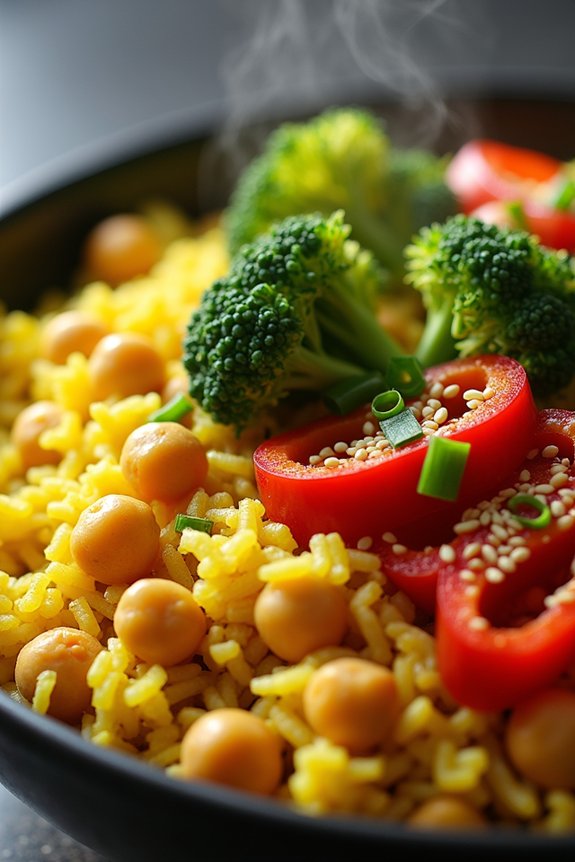 healthy turmeric ginger rice bowl