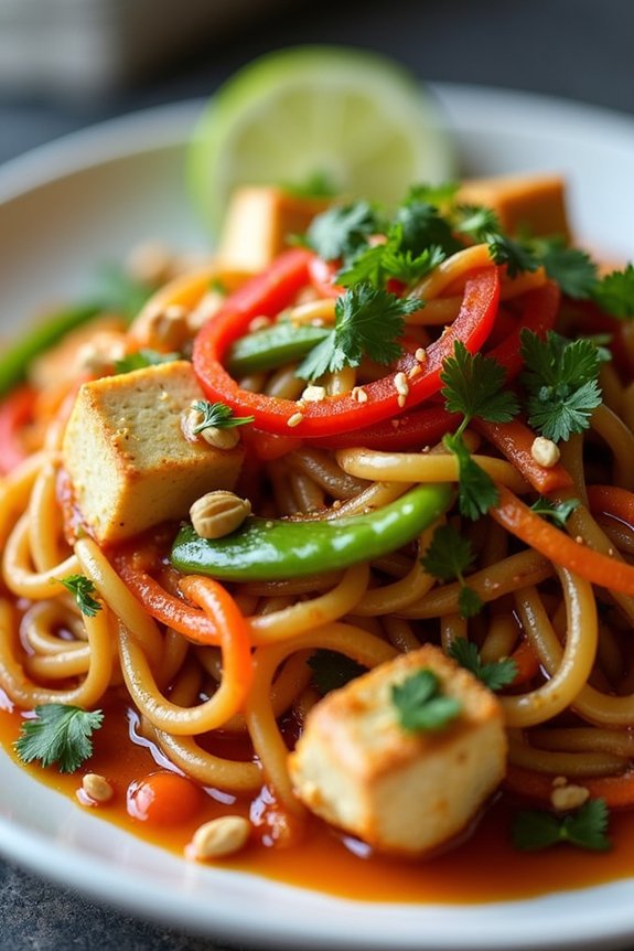 healthy vegetable tofu pad thai