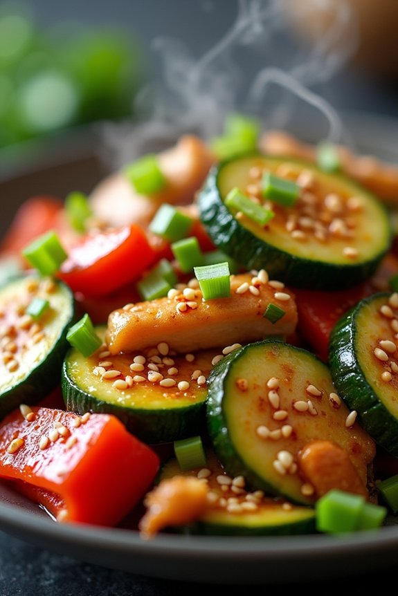 healthy zucchini chicken stir fry