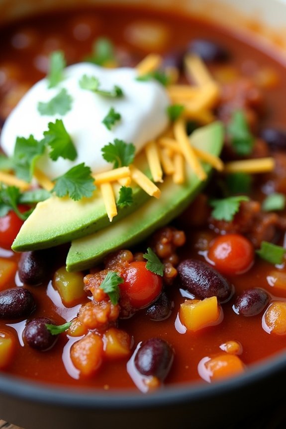 hearty budget friendly vegetarian chili