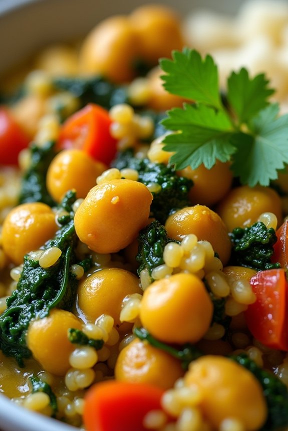 hearty chickpea spinach curry