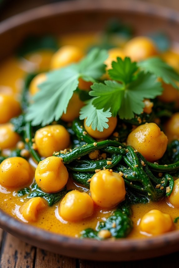 hearty chickpea spinach curry