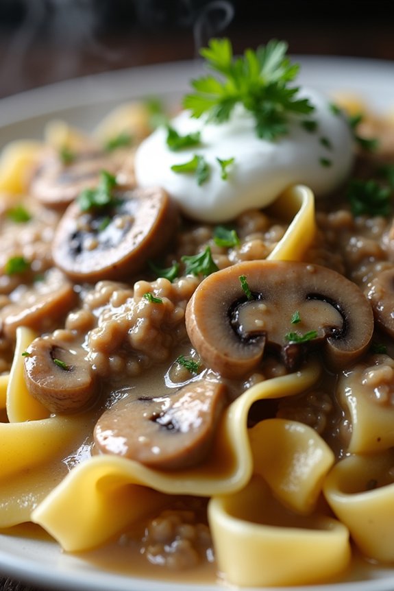 hearty creamy turkey stroganoff