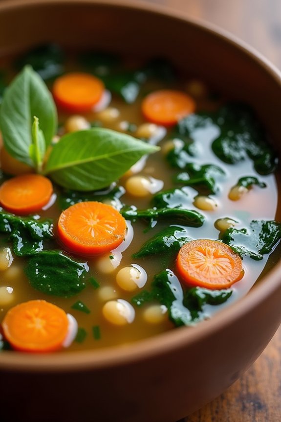 hearty lentil spinach soup