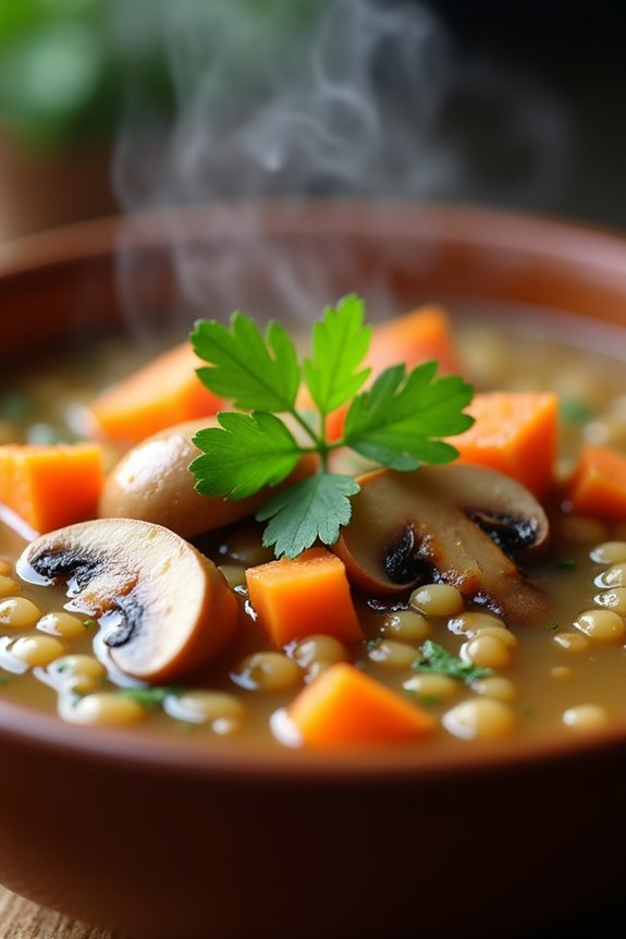 hearty mushroom barley soup