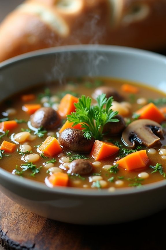 hearty mushroom barley soup