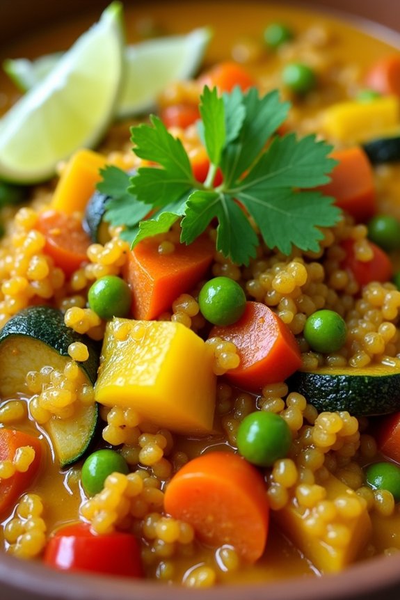 hearty plant based quinoa curry