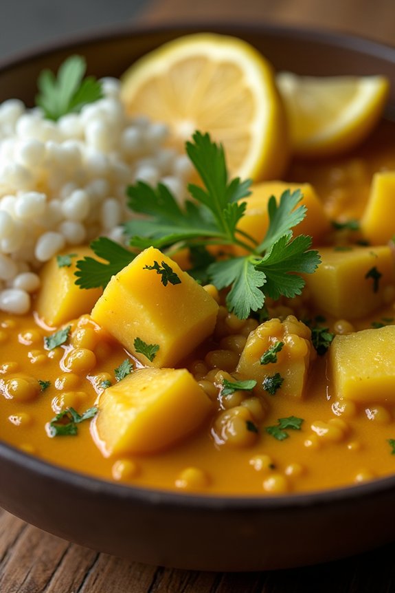 hearty potato lentil curry