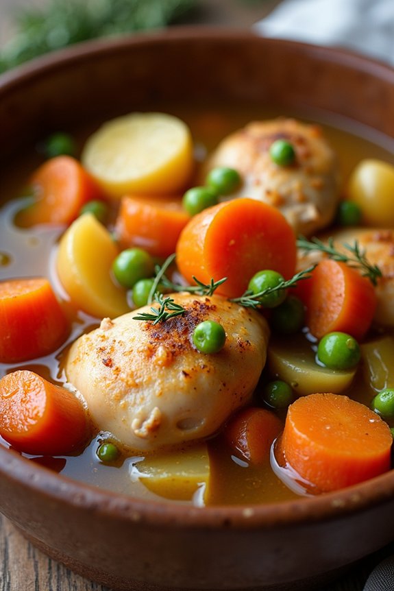 hearty slow cooked chicken stew