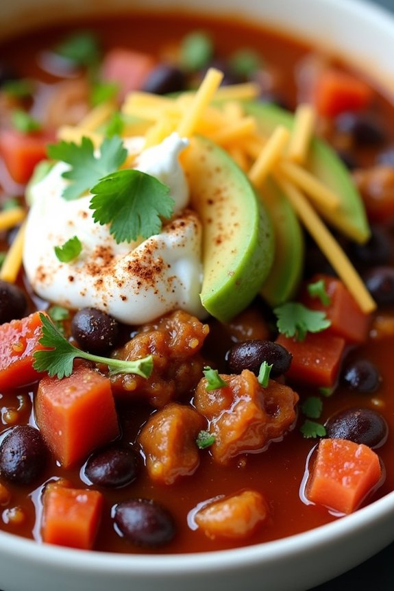 hearty turkey black bean chili