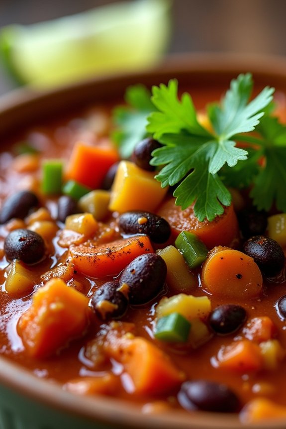 hearty vegetable and bean chili