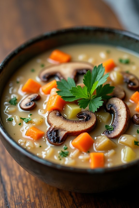 hearty winter mushroom soup