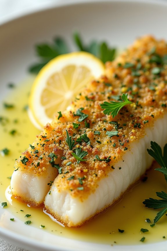 herb crusted cod with lemon butter