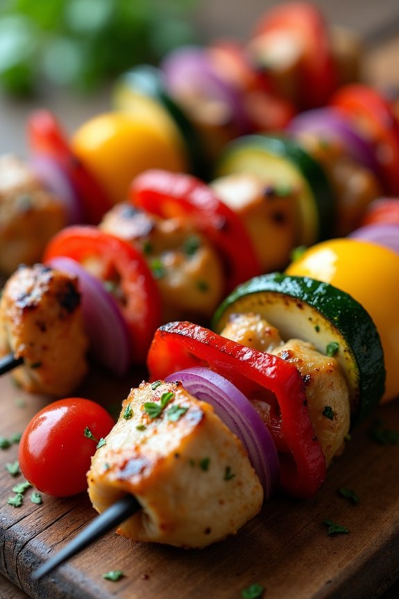 herb marinated grilled skewers