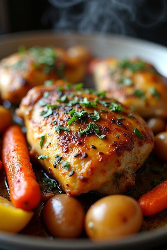 herb roasted chicken and vegetables