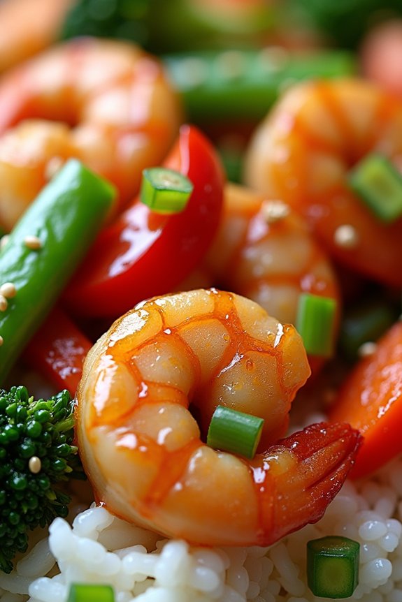 honey garlic shrimp stir fry