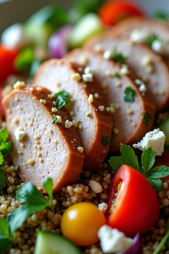leftover pork quinoa salad