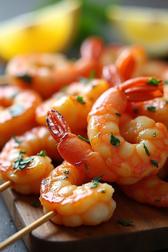 lemon garlic shrimp skewers